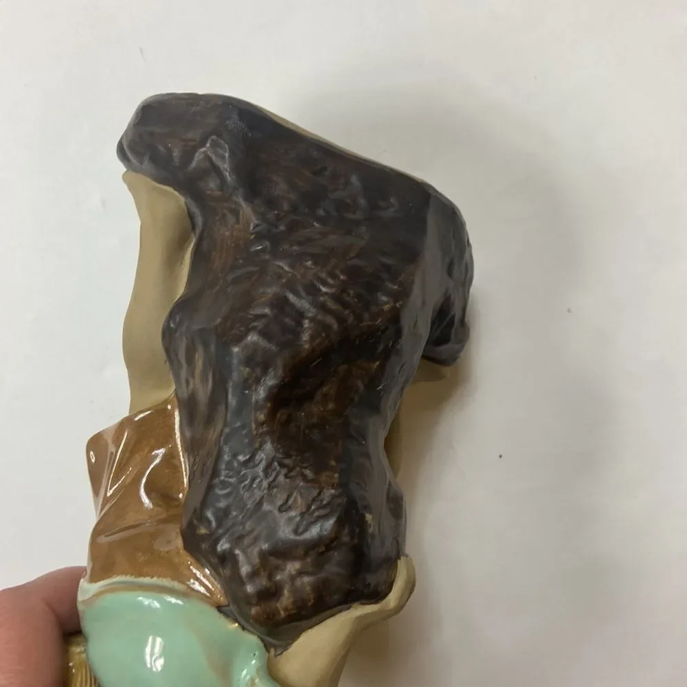 Vintage Mud Man Figurine Fisherman China Ornament
